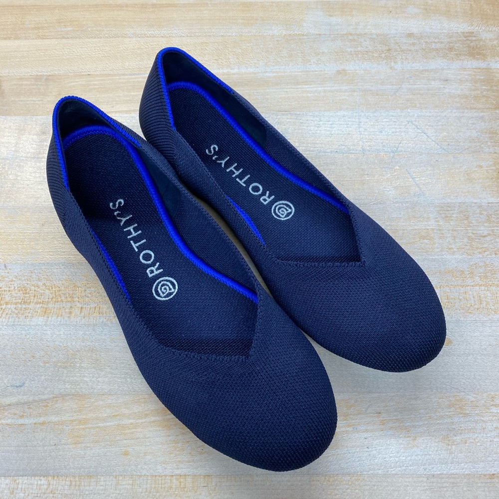 Rothys The Flat Navy Shoes Size 8.5